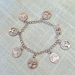 Bracelet silver tone Tree of Life toggle clasp NEW